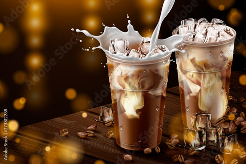 Iced latte with milk ads