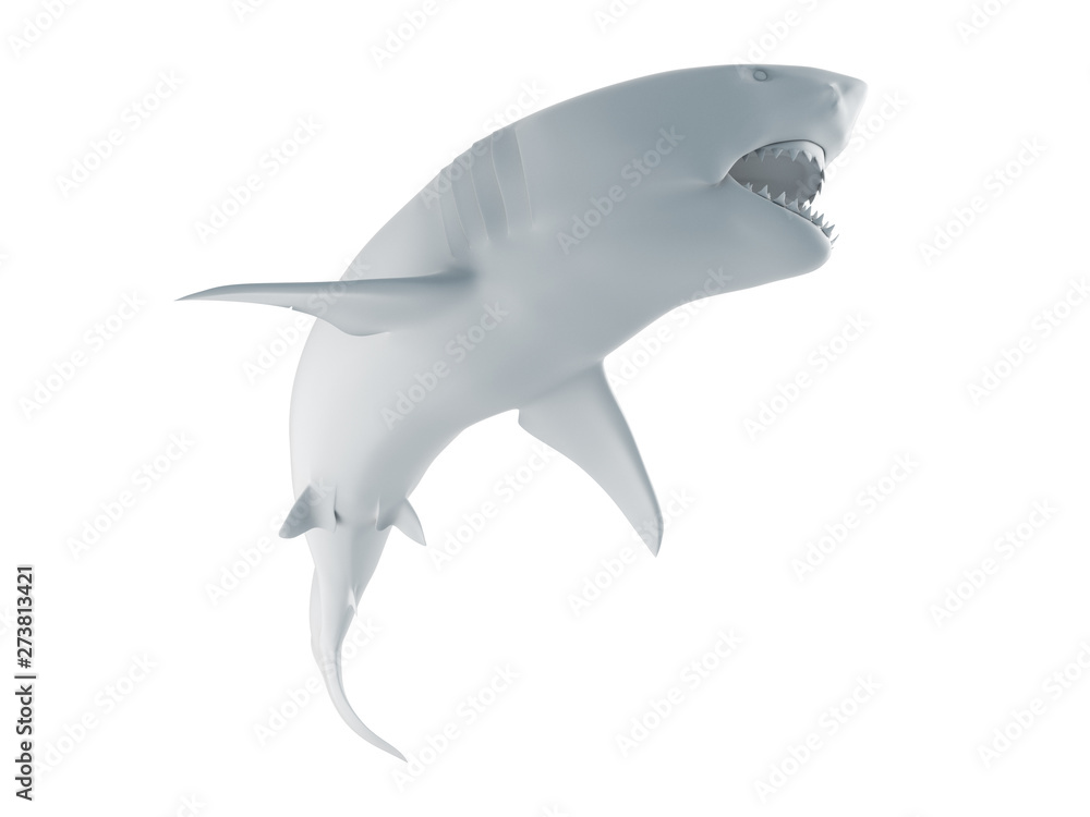 Fototapeta premium 3d rendered illustration of an abstract white shark