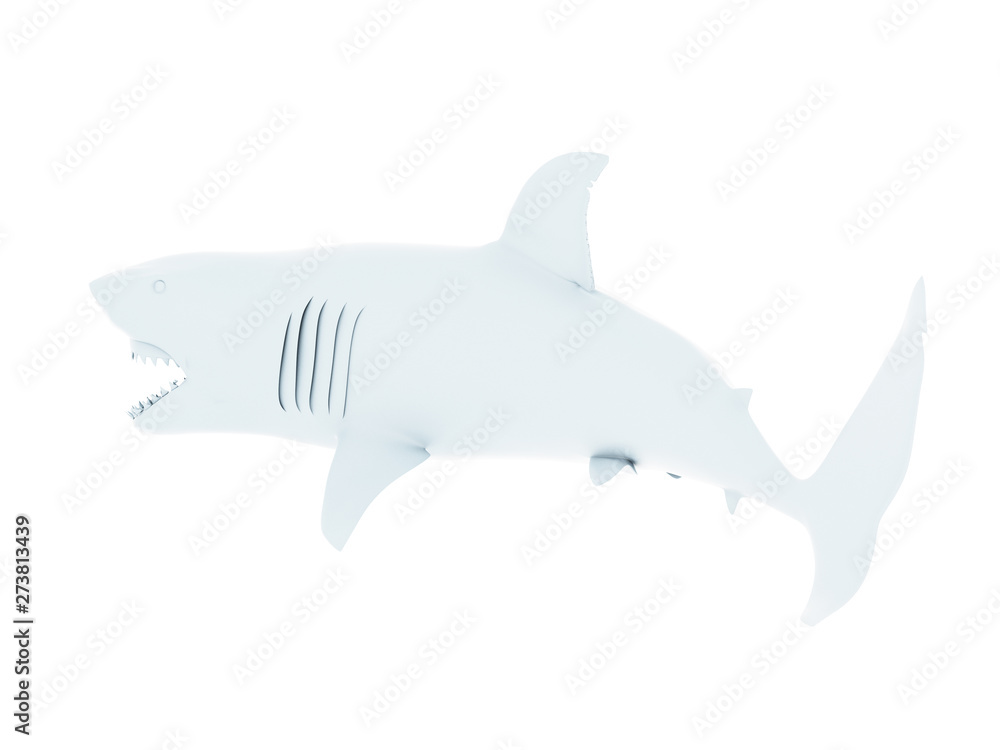 Fototapeta premium 3d rendered illustration of an abstract white shark