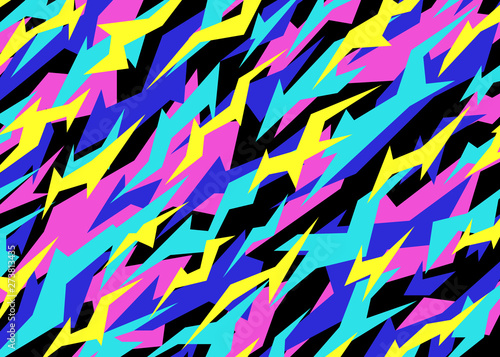 Neon camouflage pattern. Modern abstract camo Vector background illustration for web, banner, backdrop, graphic or surface design use