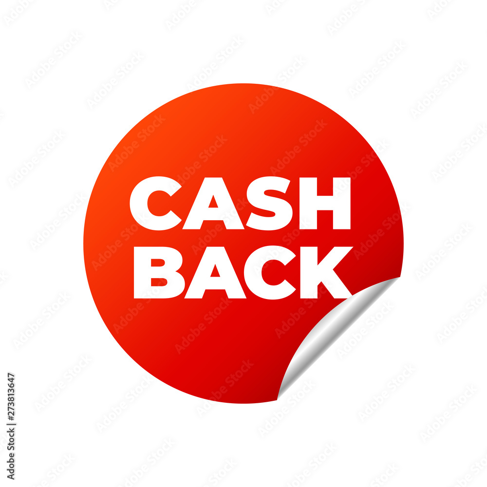 Red Vector Banner Sticker on white background, cash back Red Vector Banner Sticker on white background, cash back