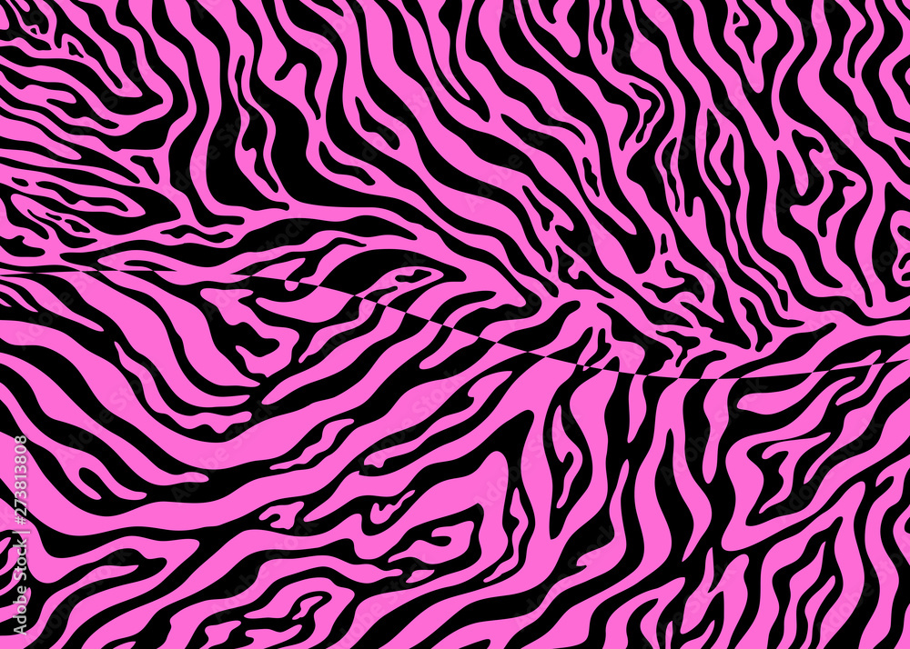 Pink Zebra skin pattern design. Abstract animal print vector illustration background. Wildlife fur skin design illustration. For web, home decor, fashion, surface, graphic design Pink Zebra skin pattern design. Abstract animal print vector illustration background. Wildlife fur skin design illustration. For web, home decor, fashion, surface, graphic design
