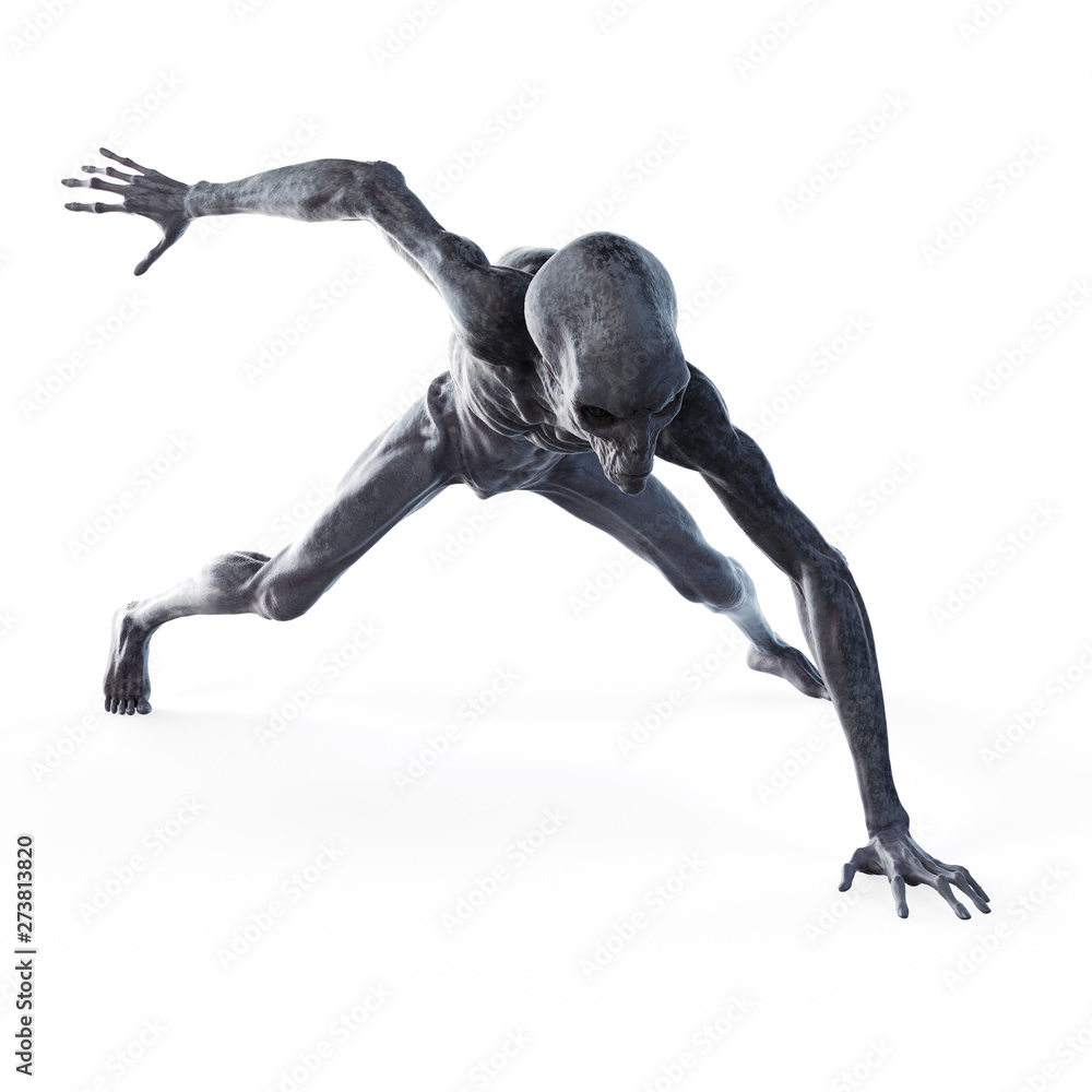 3d rendered illustration of an alien on white background 3d rendered illustration of an alien on white background