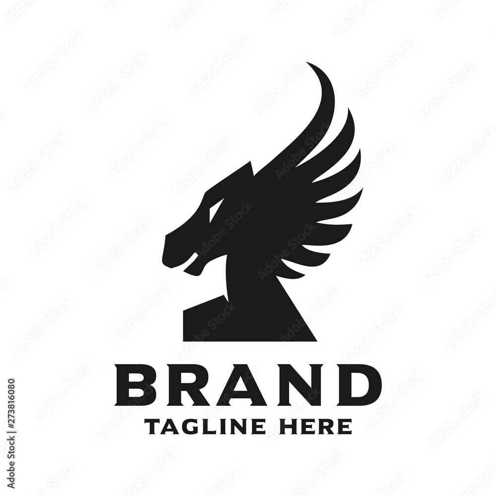 Fototapeta premium number one horse logo design