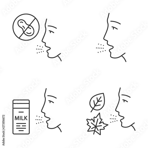 Allergies linear icons set