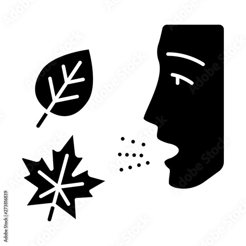 Fall allergy glyph icon