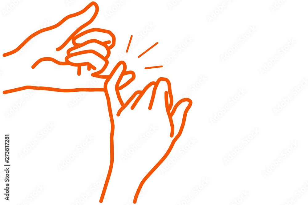 the little fingers of both hands touching each other the little fingers of both hands touching each other