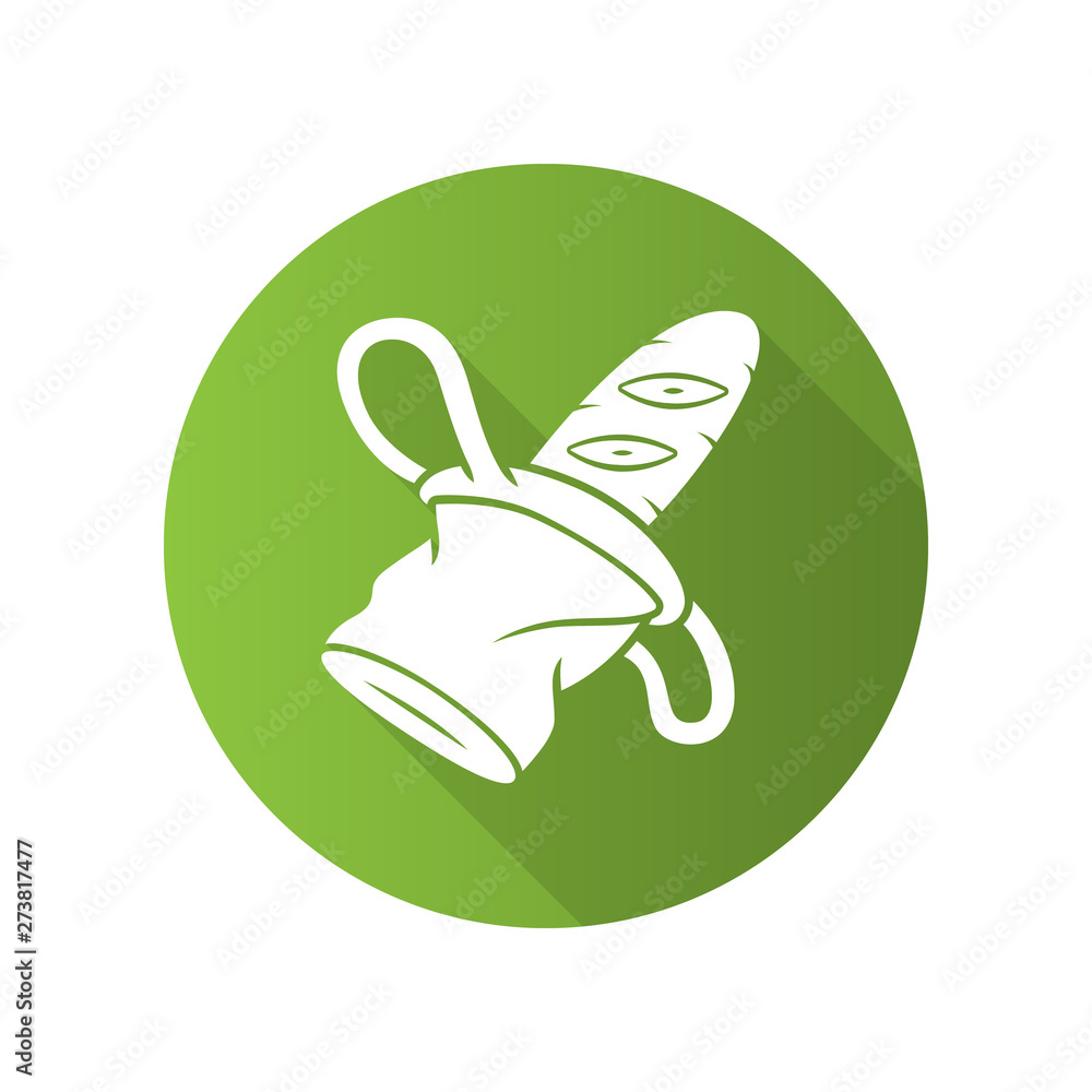 Canvas bag flat design long shadow glyph icon Canvas bag flat design long shadow glyph icon