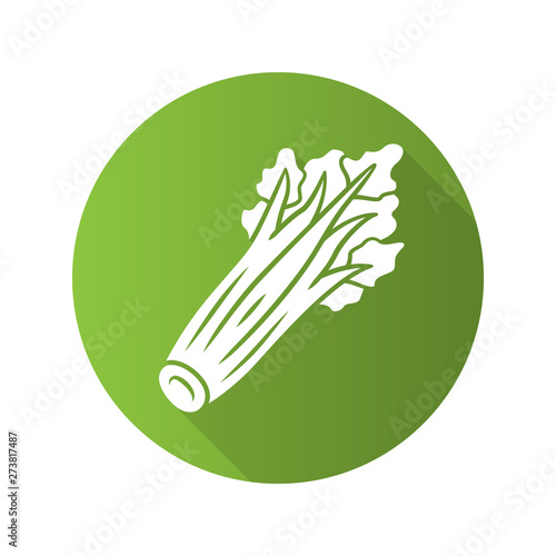 Celery flat design long shadow glyph icon