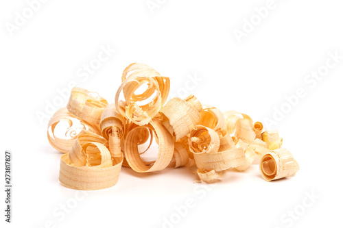 Photos wooden sawdust slice isolated on the white .