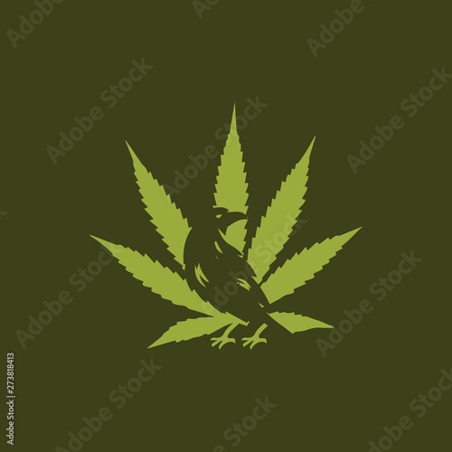 raven space cannabis logo and abstract logo