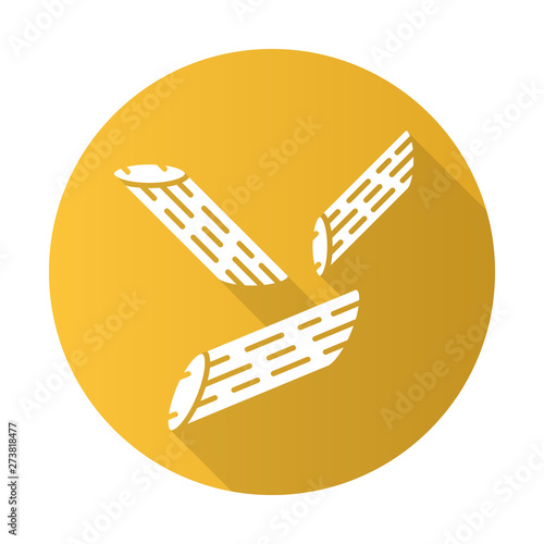 Penne flat design long shadow glyph icon