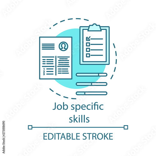 Job specific turquoise skills concept icon