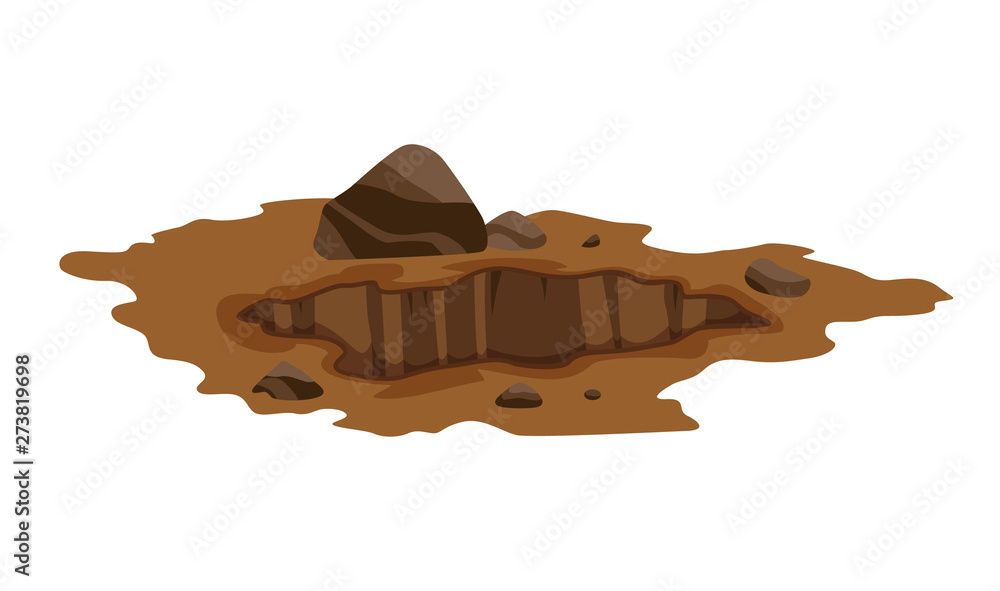 A Big Hole the Ground illustration. Ground works digging of sand coal waste rock and gravel illustration. A Big Hole the Ground illustration. Ground works digging of sand coal waste rock and gravel illustration.