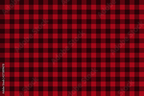 Red Black Lumberjack plaid seamless pattern photo