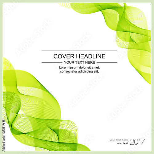 Universal Covers Design with Light Green Wave Line on White Background.