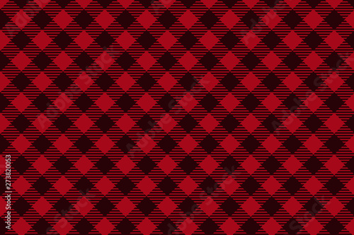 Red Black Lumberjack plaid seamless pattern