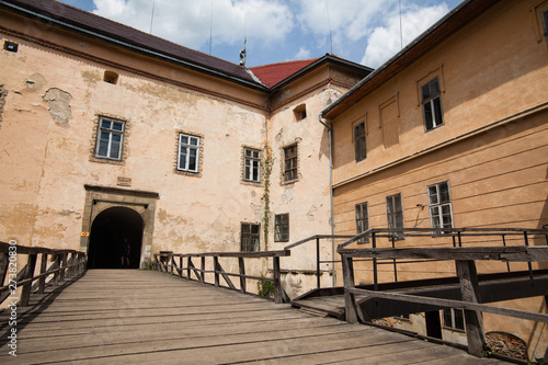 Old Uzhgorod castle in Ukraine on a sunny day