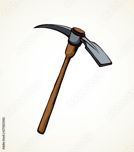 Pick axe icon. Vector drawing sign