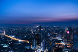 The abstract view image of Bangkok night life with Bangkok city background in Thailand