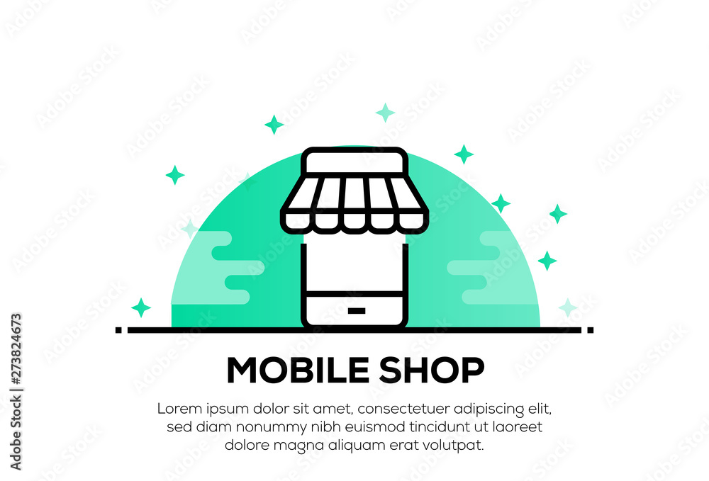 Naklejka premium MOBILE SHOP ICON CONCEPT