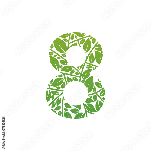Letter 8 Plant Logo Template Design Vector, Emblem, Design Concept, Creative Symbol, Icon