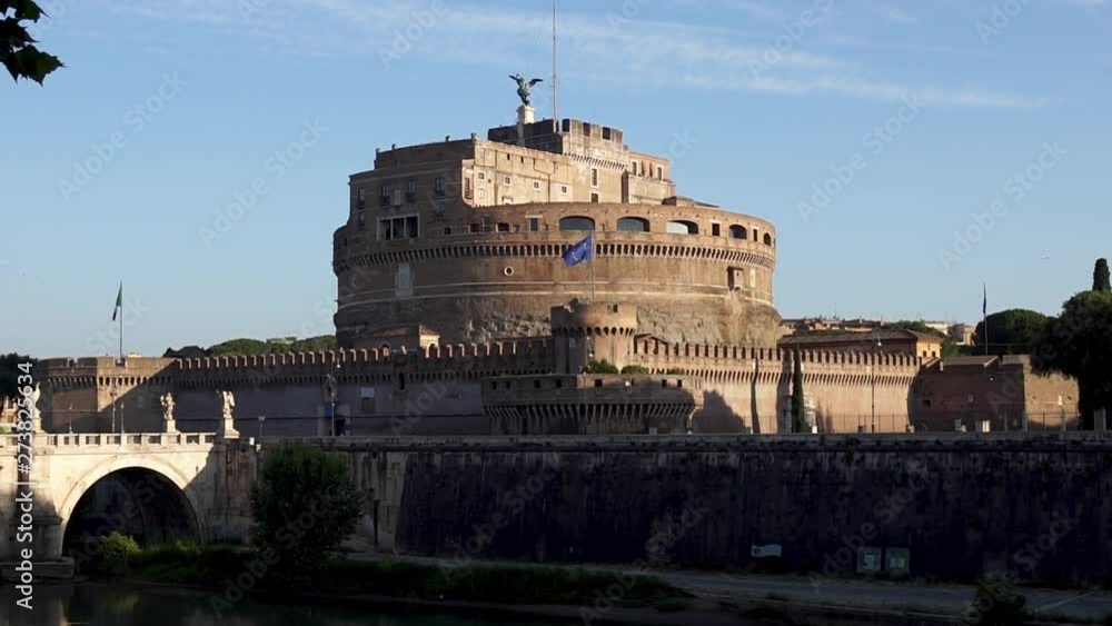 Castel Sant'Angelo and Ponte Sant'Angelo- Rome Italy Castel Sant'Angelo and Ponte Sant'Angelo- Rome Italy