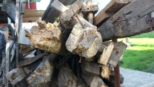 old logs texture background garden