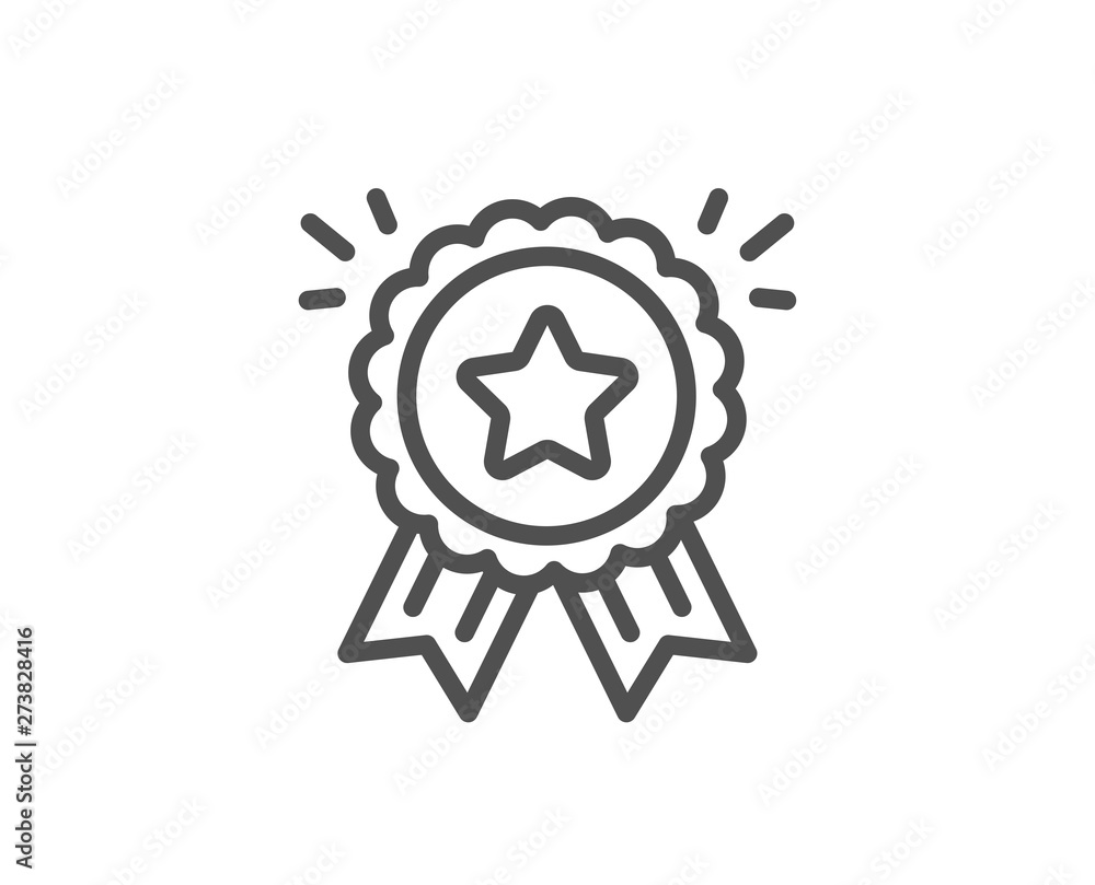 Loyalty award line icon. Bonus points. Discount program symbol. Quality design element. Linear style loyalty award icon. Editable stroke. Vector Loyalty award line icon. Bonus points. Discount program symbol. Quality design element. Linear style loyalty award icon. Editable stroke. Vector