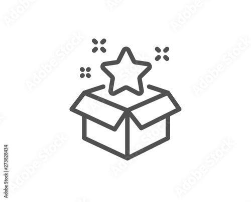 Loyalty program line icon. Bonus points. Discount box symbol. Quality design element. Linear style loyalty program icon. Editable stroke. Vector