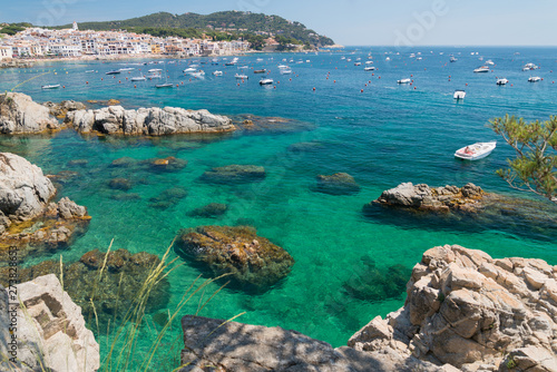 A clear summer day by the coastline of Calella de Palafraugell