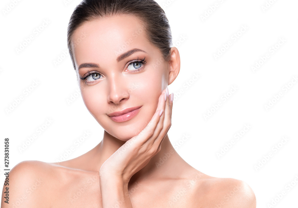 Beauty woman face healthy skin concept Beauty woman face healthy skin concept