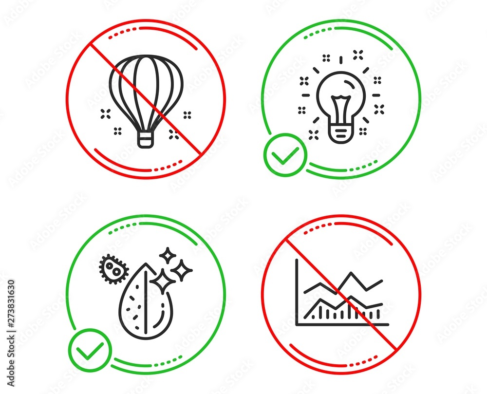 Do or Stop. Dirty water, Idea and Air balloon icons simple set. Trade infochart sign. Aqua drop, Creativity, Sky travelling. Business analysis. Science set. Line dirty water do icon. Vector Do or Stop. Dirty water, Idea and Air balloon icons simple set. Trade infochart sign. Aqua drop, Creativity, Sky travelling. Business analysis. Science set. Line dirty water do icon. Vector