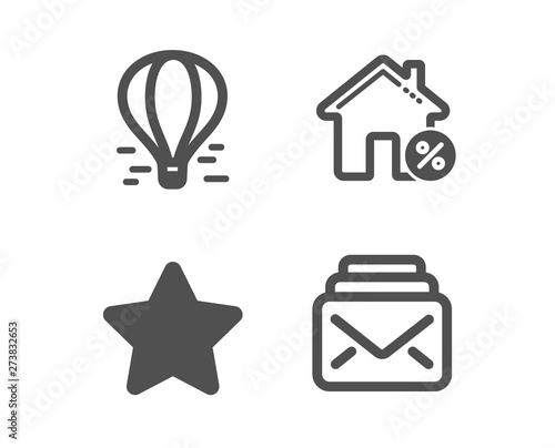 Set of Star, Loan house and Air balloon icons. Mail sign. Best rank, Discount percent, Flight travel. New messages. Classic design star icon. Flat design. Vector Free Download Set of Star, Loan house and Air balloon icons. Mail sign. Best rank, Discount percent, Flight travel. New messages. Classic design star icon. Flat design. Vector - GFXLoad