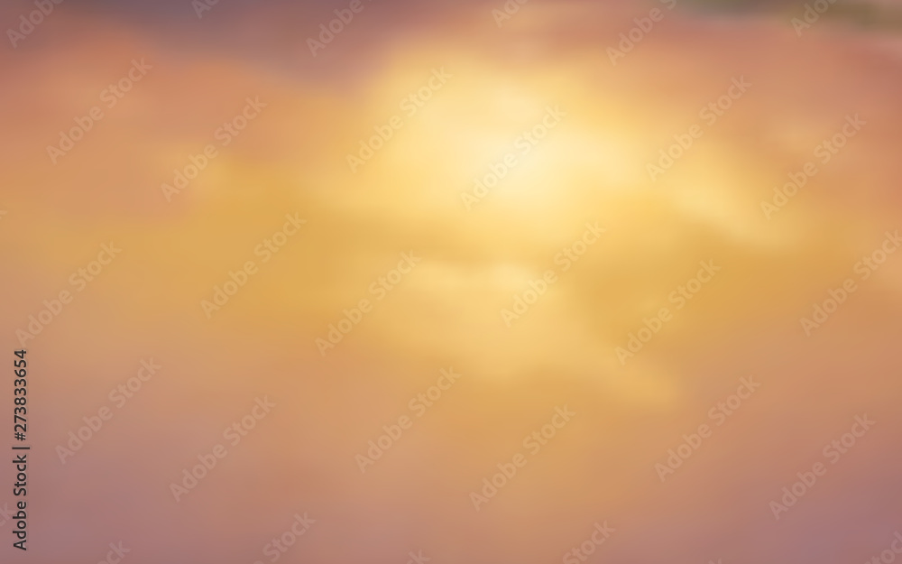 Editable vector illustration of high misty clouds in a blue and orange sky made with a gradient mesh