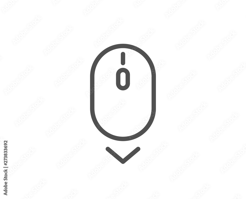Scroll down mouse line icon. Scrolling screen sign. Swipe page. Quality design element. Linear style scroll down icon. Editable stroke. Vector Scroll down mouse line icon. Scrolling screen sign. Swipe page. Quality design element. Linear style scroll down icon. Editable stroke. Vector