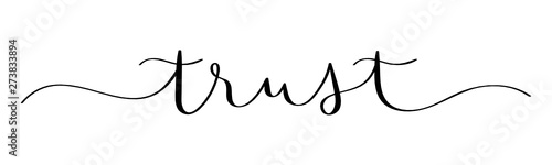 TRUST vector brush calligraphy banner