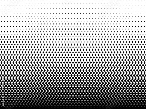 Geometric pattern of black diamonds on a white background.