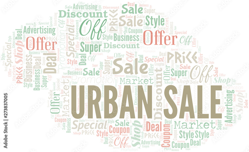 Fototapeta premium Urban Sale Word Cloud. Wordcloud Made With Text.