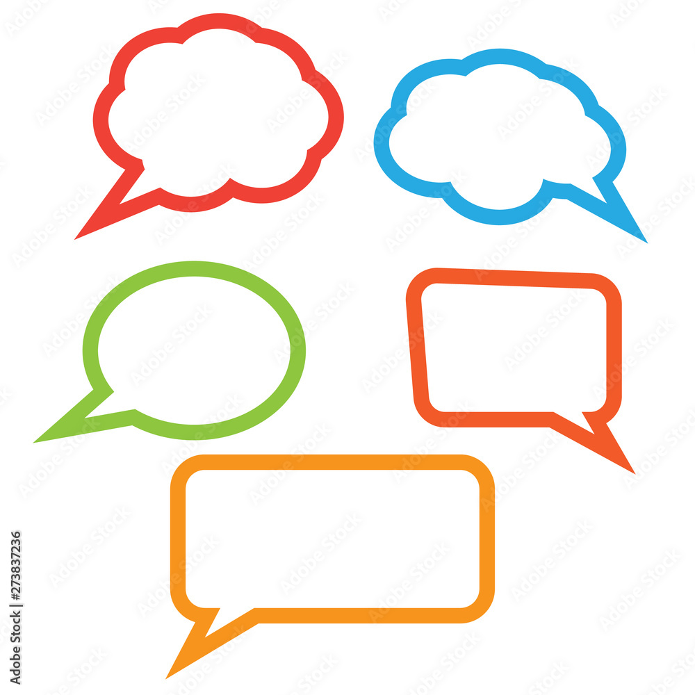 Vector set of speech bubbles. Stickers of speech bubbles vector Vector set of speech bubbles. Stickers of speech bubbles vector