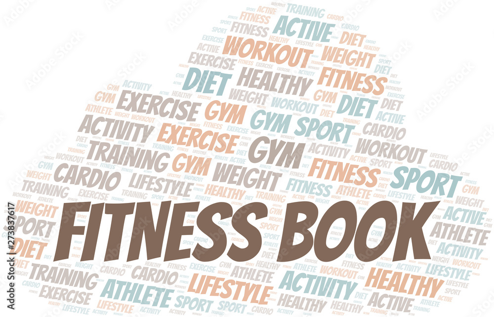 Fitness Book word cloud. Wordcloud made with text only.