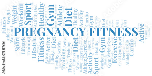 Pregnancy Fitness word cloud. Wordcloud made with text only.