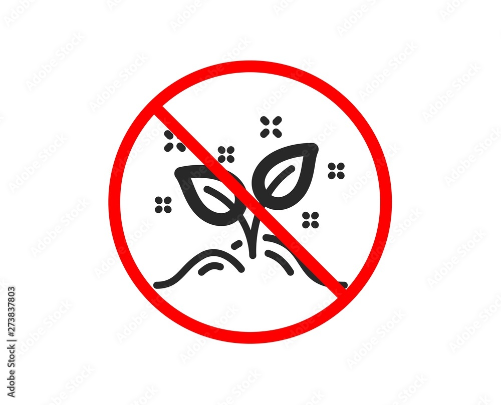 No or Stop. Startup concept icon. Idea leaves sign. Launch project symbol. Prohibited ban stop symbol. No startup concept icon. Vector No or Stop. Startup concept icon. Idea leaves sign. Launch project symbol. Prohibited ban stop symbol. No startup concept icon. Vector
