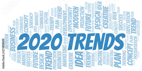 2020 Trends word cloud. Wordcloud made with text only.