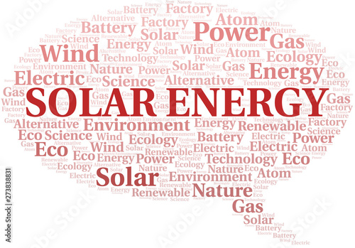 Solar Energy word cloud. Wordcloud made with text only.