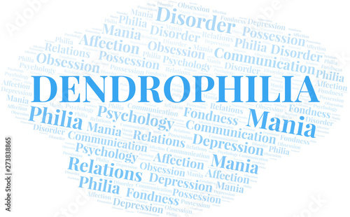 Dendrophilia word cloud. Type of Philia.