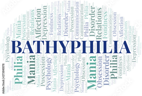 Bathyphilia word cloud. Type of Philia.