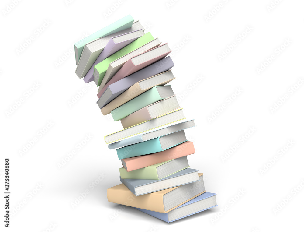 Books isolated on the white background 3d render Books isolated on the white background 3d render