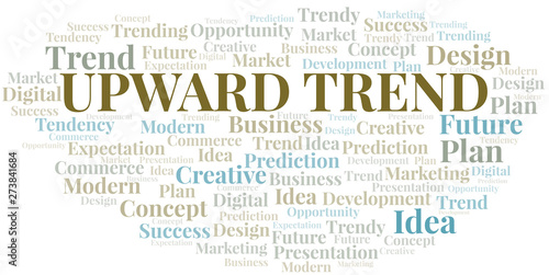 Upward Trend word cloud. Wordcloud made with text only.