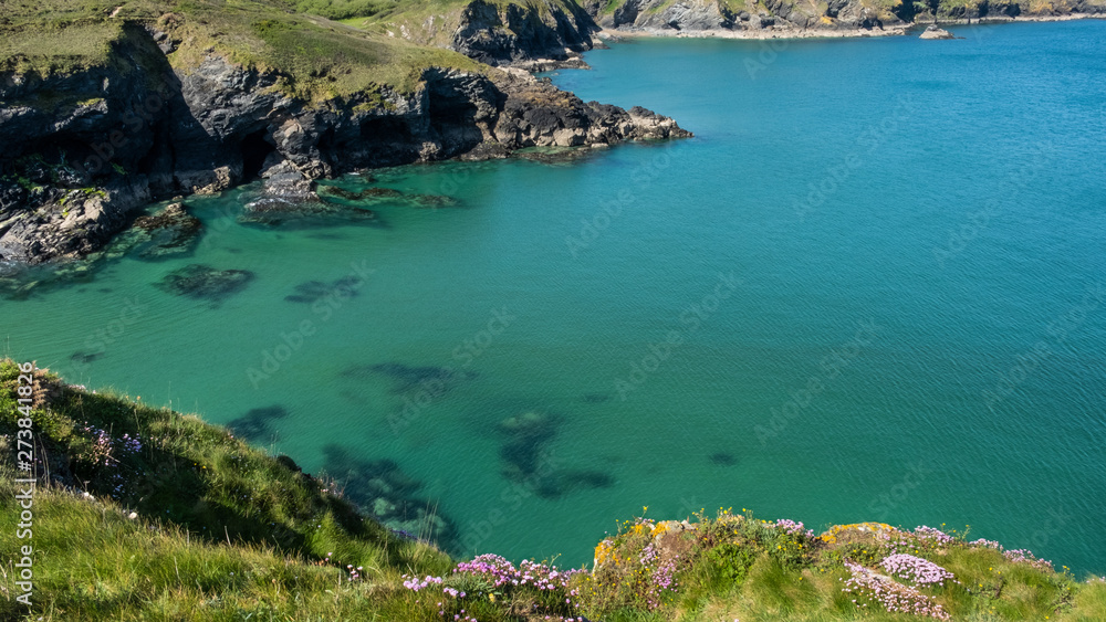 Cornwall rocky cove coastline England